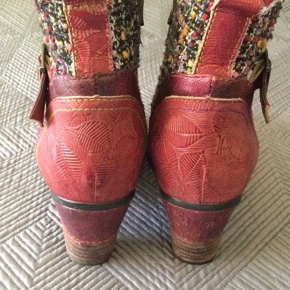 Spring Step L’Artiste Size EU 38 US 7.5/8 red leather ankle boots for women - Picture 5 of 10